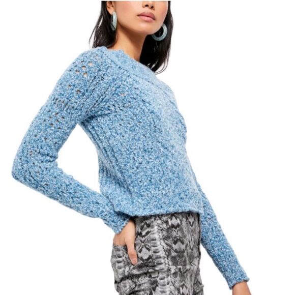 Free People Avalon Sweater In Blue Marine - Picture 3 of 5